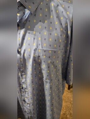 Mizzen+Main Sky Blue Shirt with Yellow and Navy Motifs